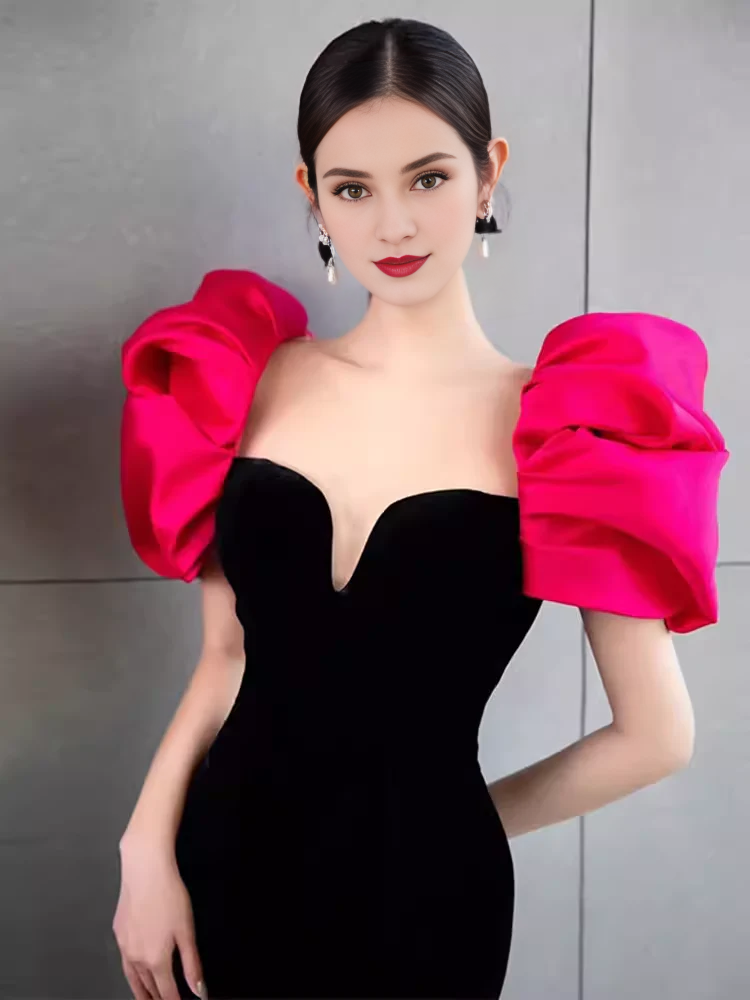 Vestidos de fiesta sexys de terciopelo negro, sin espalda y con corte sirena